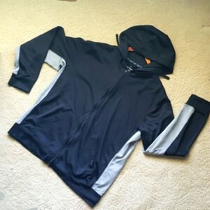 Nike Black and Gray Hooded Jacket